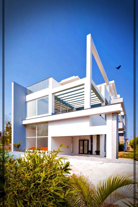 Casa de playa moderna - Estructura armoniosa de hormigón + Planos