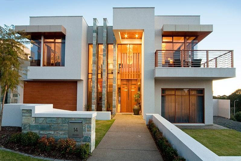 Fachadas de piedra en casas diseño moderno 3