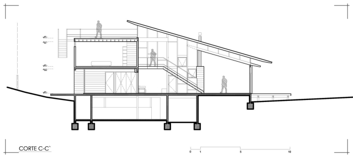 plano de casa minimalista de 2 plantas