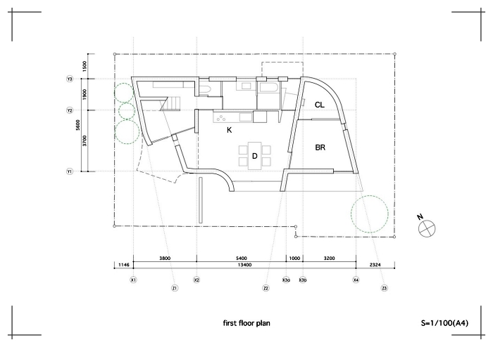 plano de casa de concreto