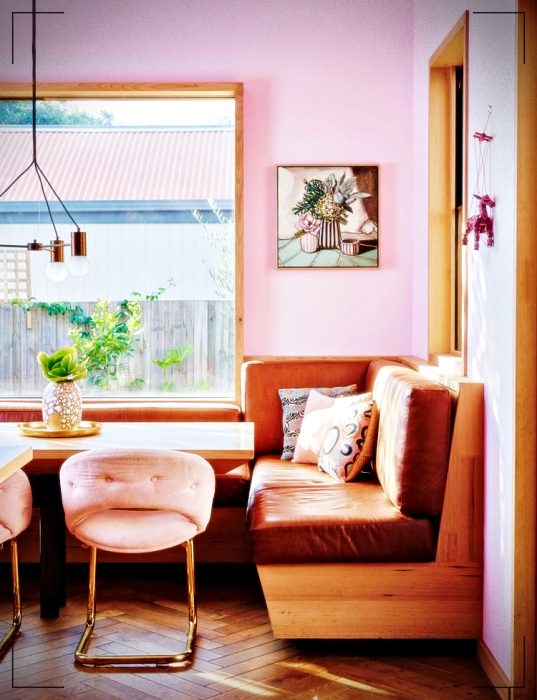 color rosa en el diseño interior