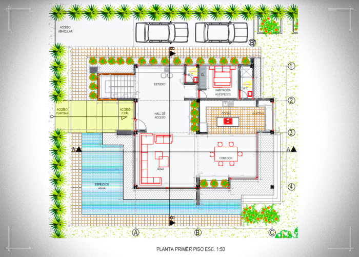 plnos de vivienda minimalista moderna