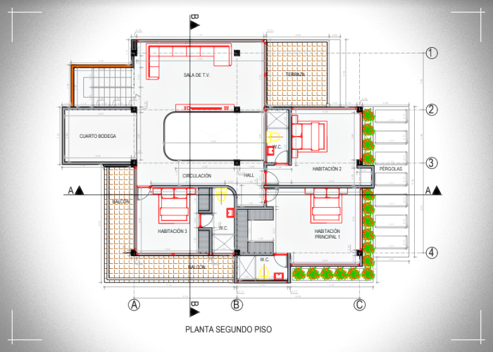 plnos de vivienda minimalista moderna