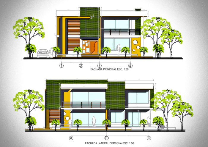 plnos de vivienda minimalista moderna