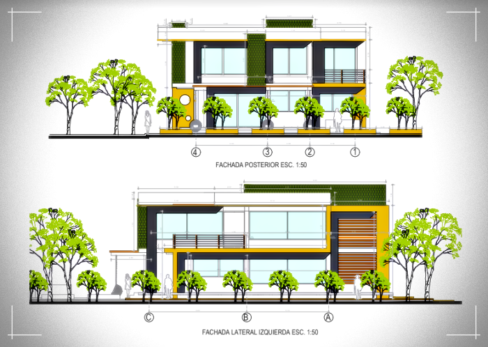 plnos de vivienda minimalista moderna