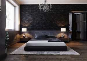 dormitorios con paredes negras