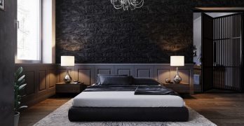 dormitorios con paredes negras