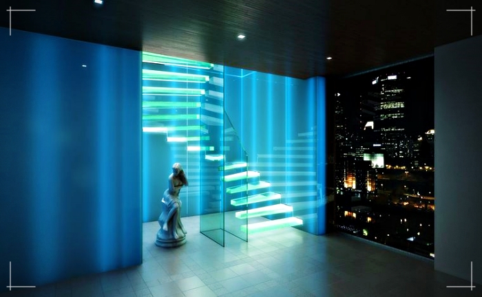 iluminación para escaleras