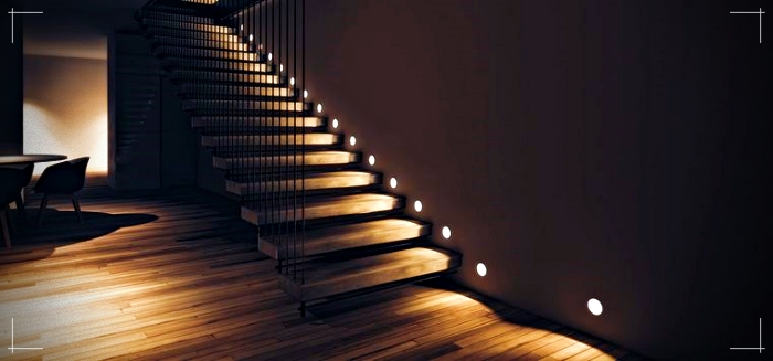 iluminación para escaleras