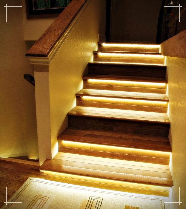iluminación para escaleras