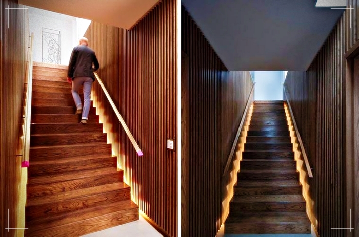 iluminación para escaleras