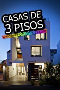 fachadas de casas de 3 pisos modernas