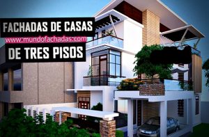 fachadas de casas de tres pisos