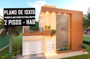 plano de casa de 10x15 metros