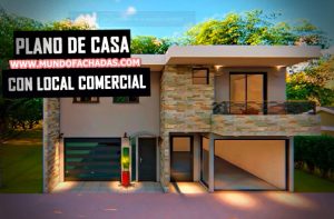 plano de casa con local comercial 10x10