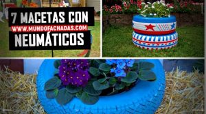 macetas con neumáticos reciclados