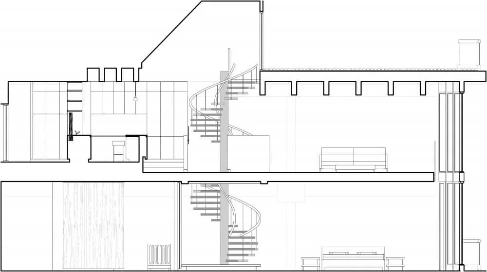 plano de apartamento de 2 pisos