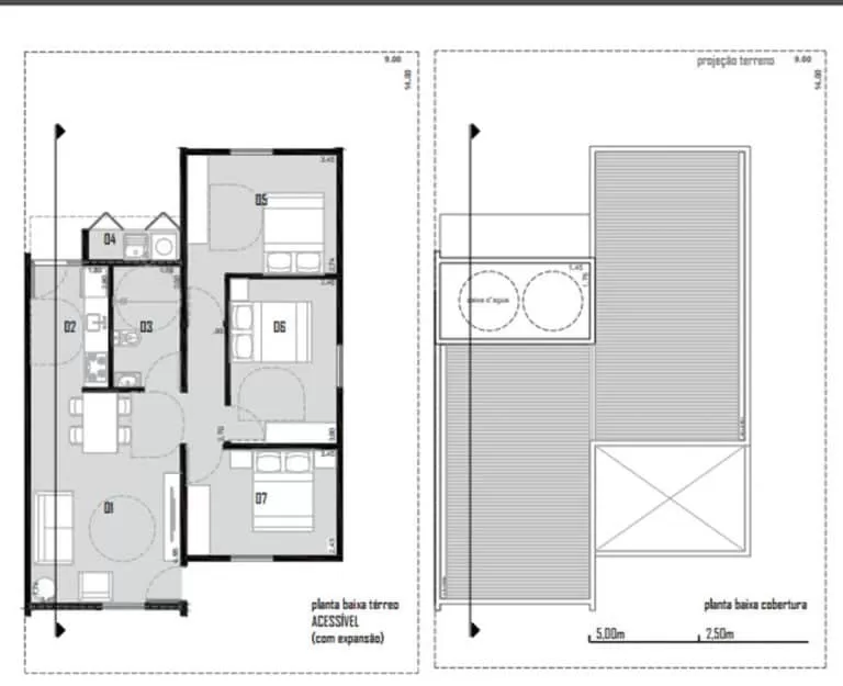 plano de casa moderna de 1 piso