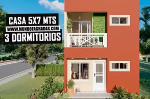 Casa de 5×7 metros con 3 dormitorios