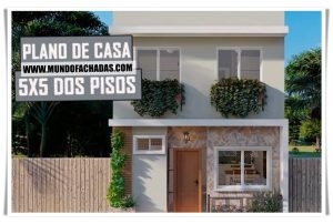 plano de casa 5x5 dos pisos